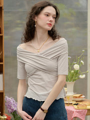 Paige Off-Shoulder Cross Fold Top