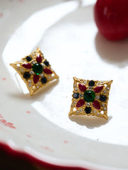 Macaron Vintage Red Green Earrings
