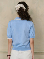 Margot Peter Pan Collar Embroidery Top
