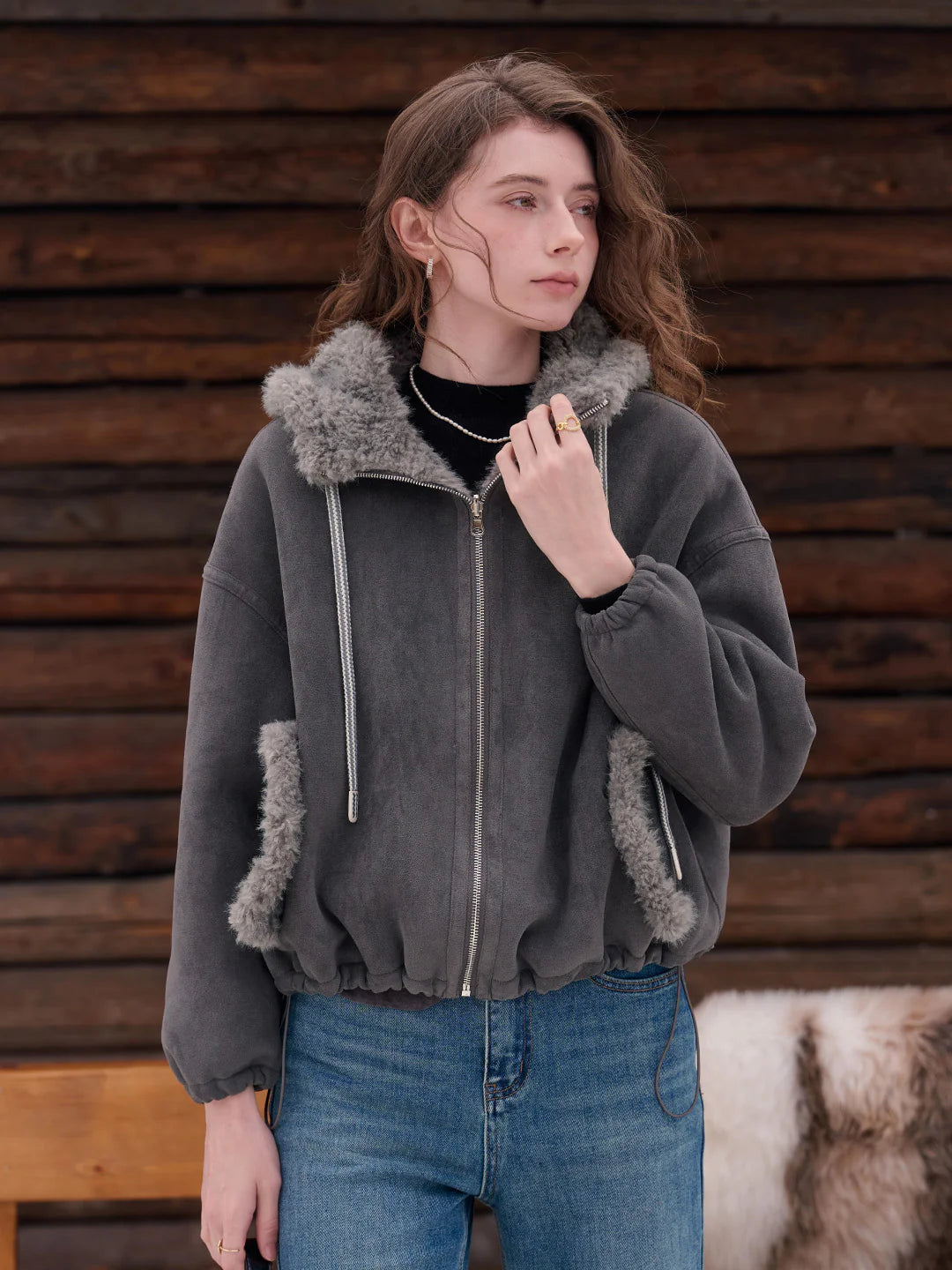 Emberlynn Shearling Short Coat