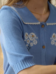 Roise Round Neck Embroidery Top