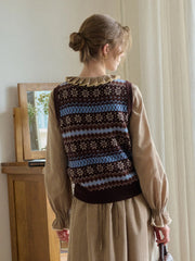 Iyla Round Neck Fair Isle Knitwear Vest