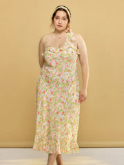 Plus Size Kama Floral Chiffon Slip Dress