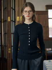 Daisy Round Neck 100% Wool Sweater