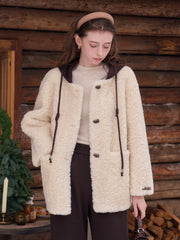 Ramona Round Neck Fluffy Coat