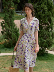 Esmeralda V-Neck Ruffle Sleeve Dress