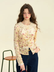 Savannah Round Neck Lace Collar Floral Blouse
