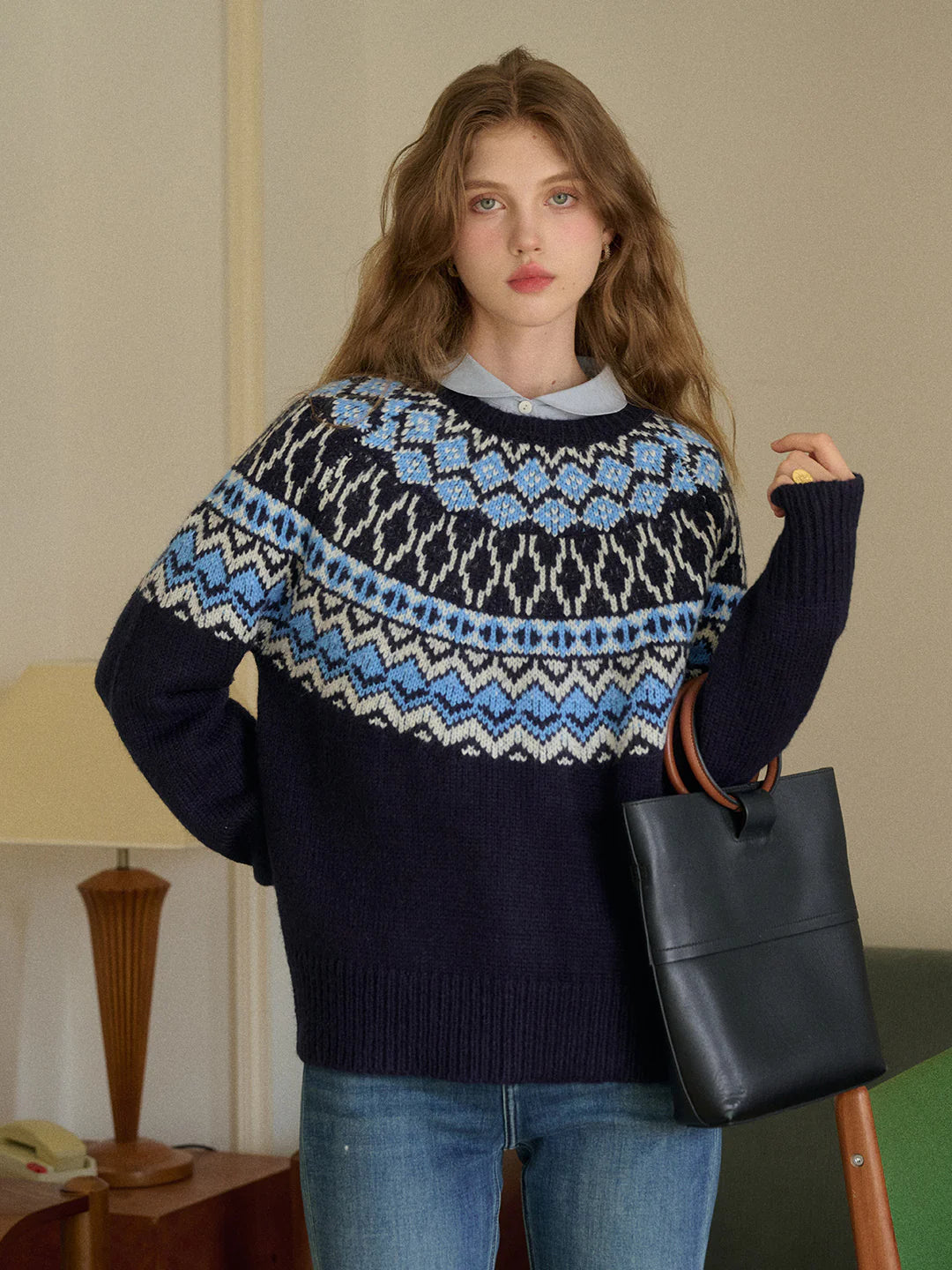 Estella Round Neck Fair Isle Sweater