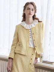 Aitana Yellow Brushed Tweed Jacket