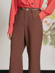 Novah High-waisted Bell-bottomed Caramel Trousers