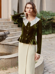 Giselle Midi Skirt-Apricot Green