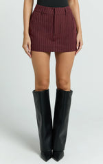Brown Stripe Pinstripe Skort