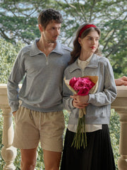 Kamila Exclusive Logo Embroidered Lapel Sweatshirt