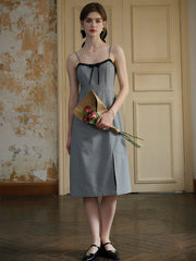 Valeria Sweet Bow Houndstooth Slip Dress