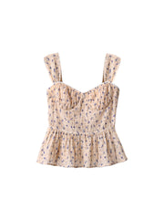 Victoria Square Neck Accordion Pleats Lyocell Top