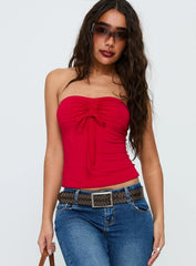 Archway Strapless Top Red