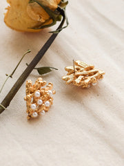 Macaron Pearl Golden Earrings