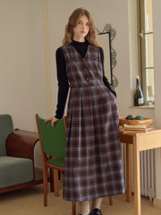 Kinley V-Neck Plaid Dress