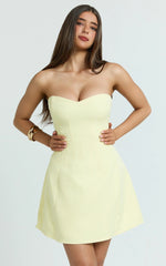 Lemon Strapless A-Line Mini Dress