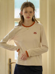 Natalie Custom Knit Color-Block Round Neck T-Shirt