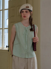 Arabella Round Neck Lyocell Sleeveless Blouse