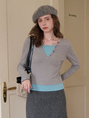 Zaniyah V-Neck Knit Top