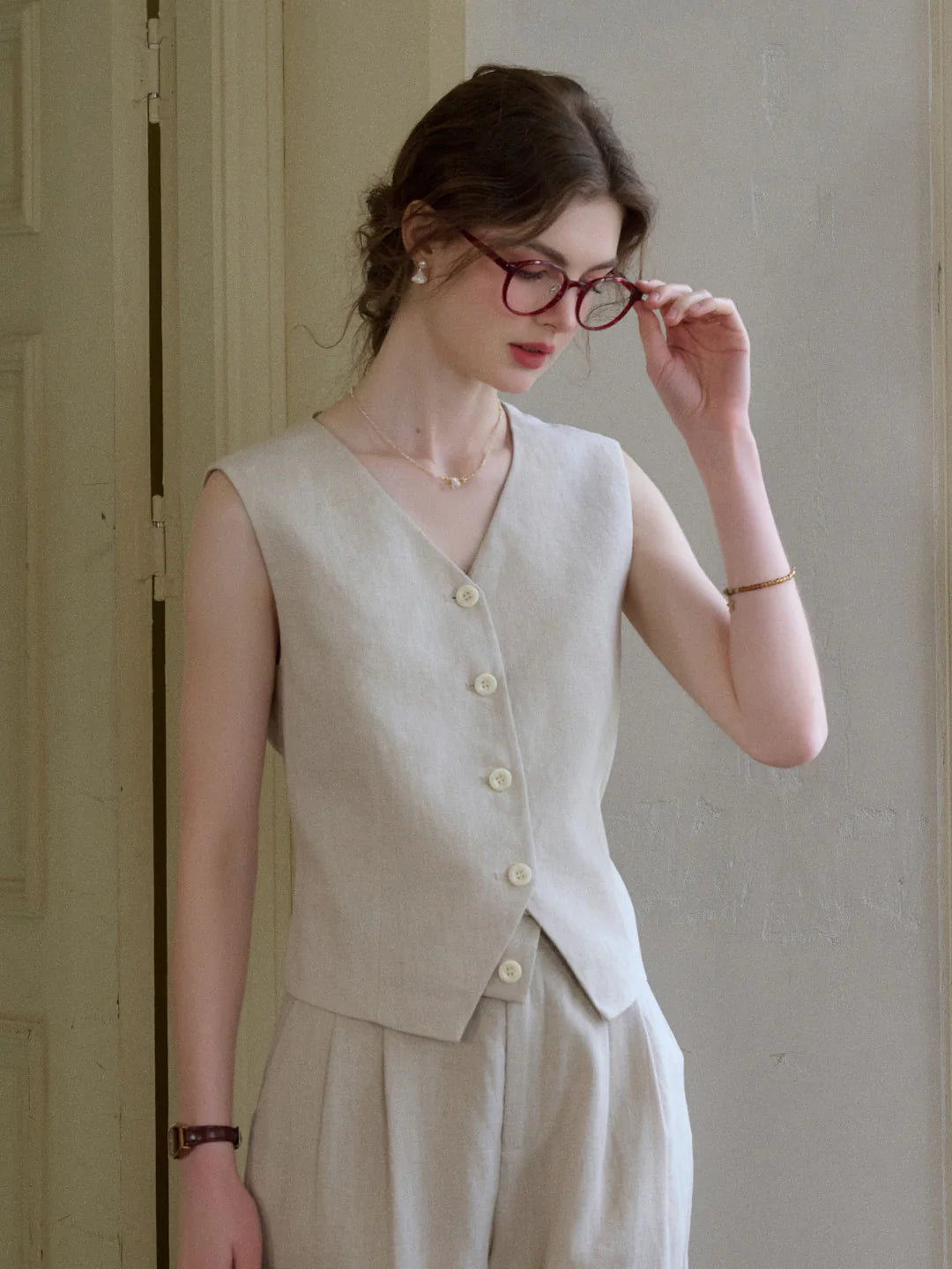 Max V-Neck 100% Ramie Vest