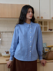 Sylvie Slanted Placket Stripe Shirt