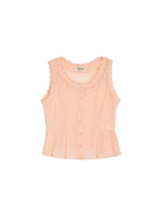 Lynn Round Neck Sleeveless 100% Cotton Blouse