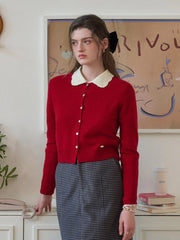 Dayana Round Neck 100% Wool Cardigan