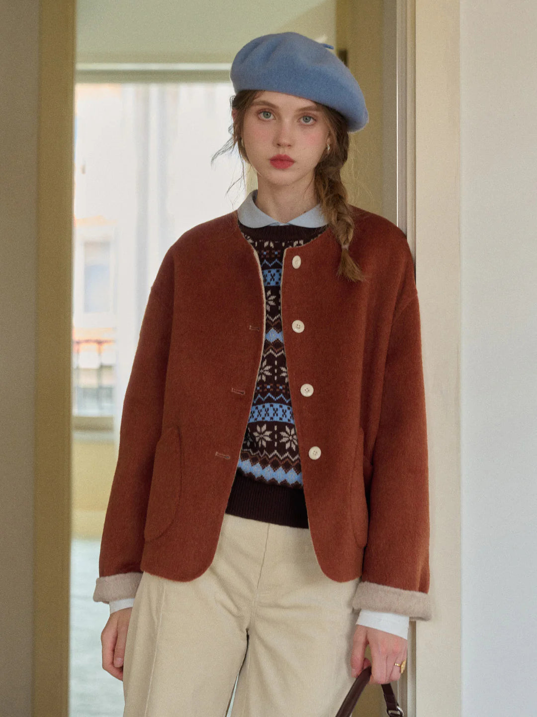 Savanna Round Neck 100% Wool Jacket