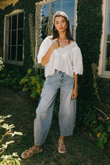 Faye Embroidered Blouse in White