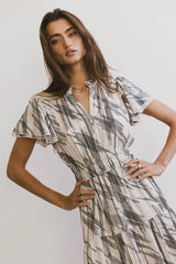 Mikaela Abstract Midi Dress