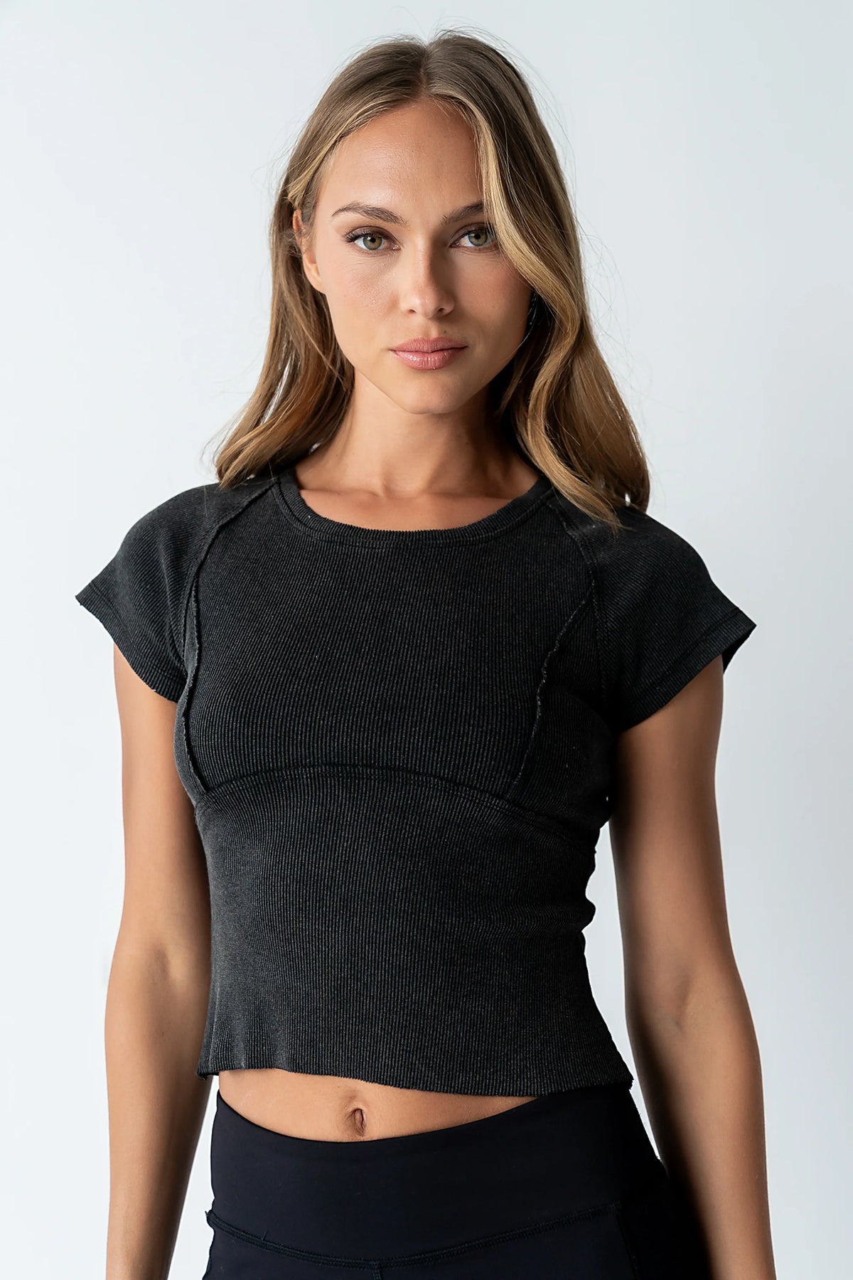 Millie Reverse Seam Top in Black