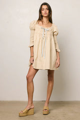 Nolan Babydoll Dress in Beige