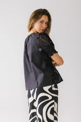 Noelle Loose Blouse in Navy