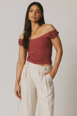 Ace Ribbed Top in Berry