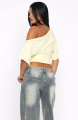 Marrakech Moments Cinched Waist Top Lemon