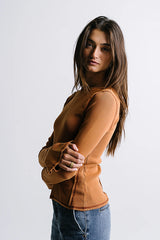 Toby Ribbed Top in Rust