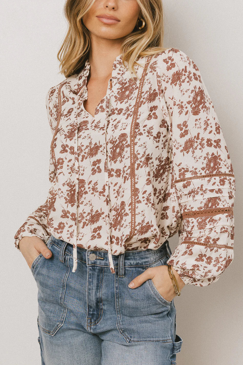 Imann Floral Blouse in Rust