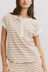 Zia Striped Top in Sand