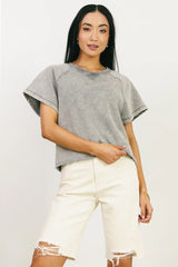 Sierra Cap Sleeve Top in Grey
