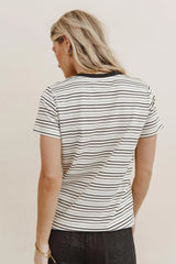 Christopher Striped Tee in Black