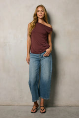 Daina Ruched Top in Brown