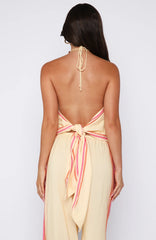 Tropic Muse Halter Top Lemon Symphony