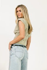 Tam Pleated Top in Sage