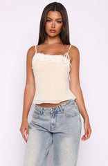 Blissfully Bold Lace Cami Top Cream