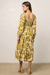 Soren Midi Dress in Mustard