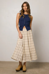 Lucas Button Up Tank Top in Navy