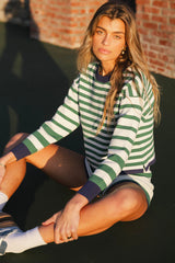 Keaton Striped Top in Green